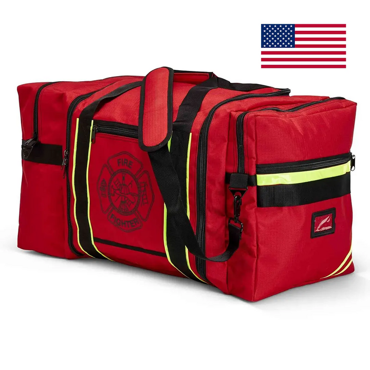 LINE2design Firefighter Jumbo Turnout Gear Bag with Reflective Trim and Maltese Cross