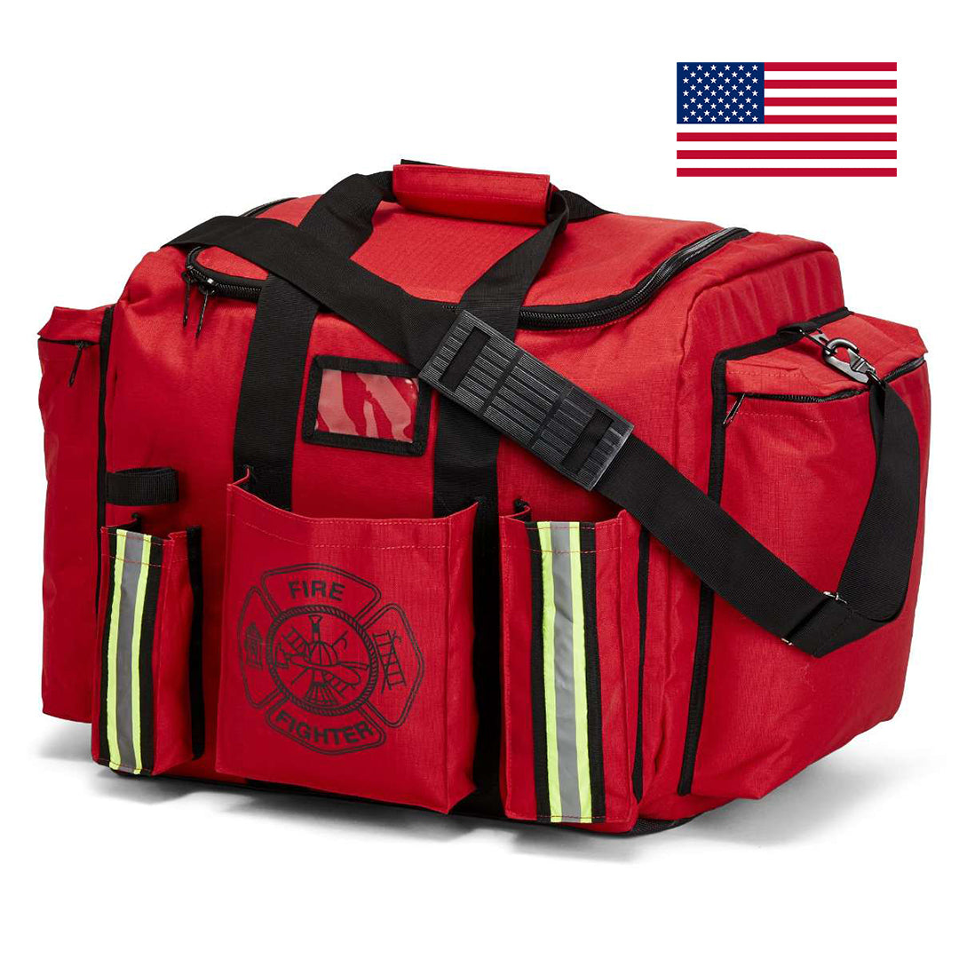 LINE2design Firefighter XXL Turnout Gear Bag with Yellow Reflective Trim