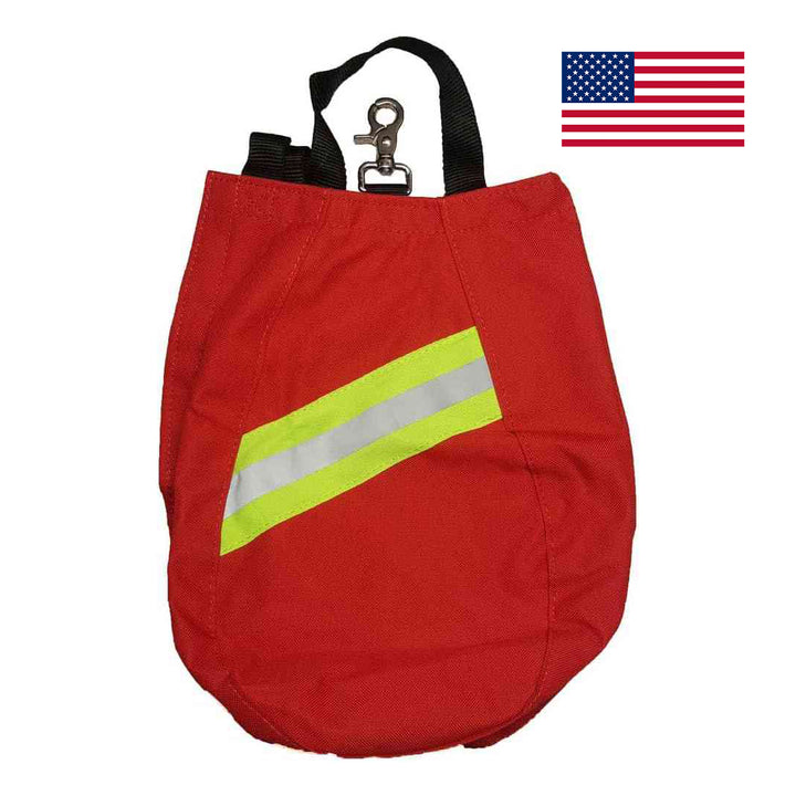 SCBA Airmask, Respirator Bag with Fleece Lining, Triple Trim and Heavy Duty Metal Hook - Red