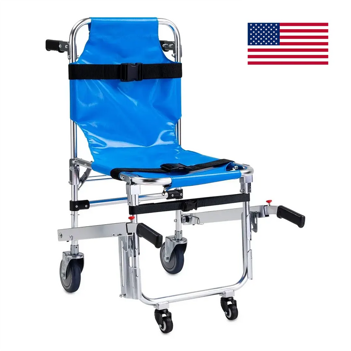 LINE2design-USA-Evacuation 4 Wheel EMS Stair Chair Lift with Patient Restraints Straps & Grip Handles