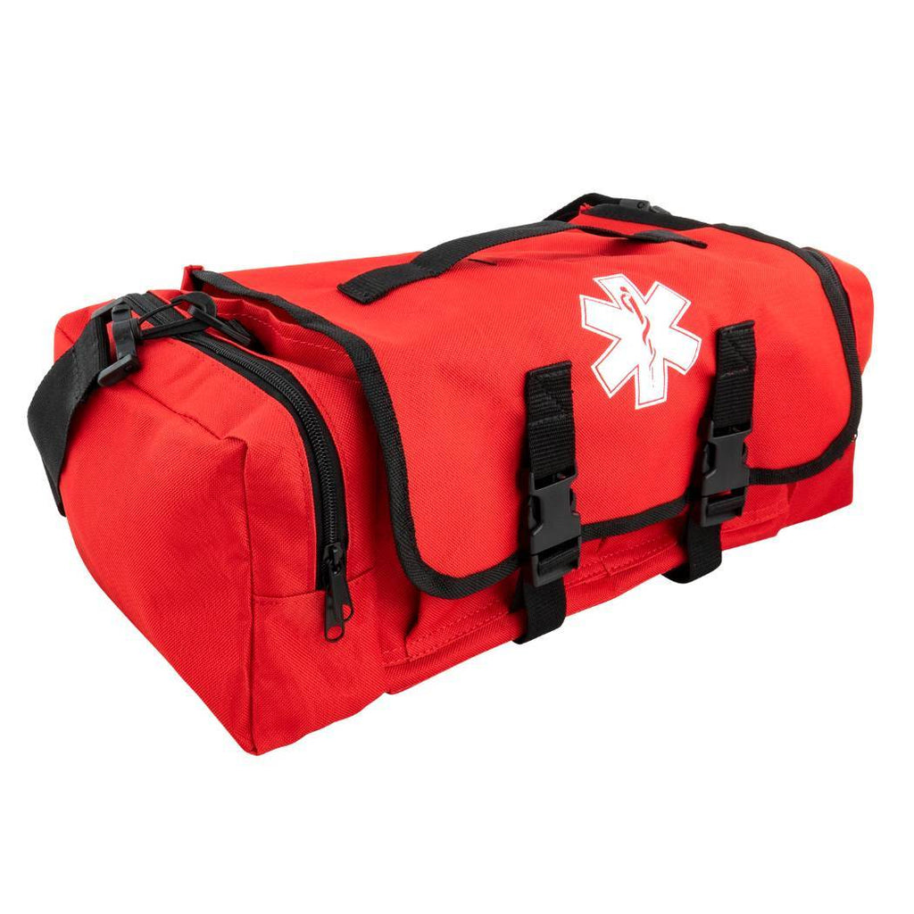 LINE2design First Aid Responder Emergency Star of Life Logo Medical EMS Bag  with Zippered Pockets & Shoulder Straps