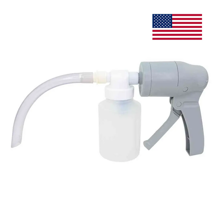 LINE2design Portable Manual Suction Pump Emergency EMS Medical Lightweight Disposable Hand Operated Vacuum Pump - White