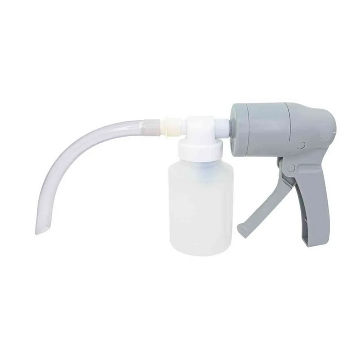 LINE2design Portable Manual Suction Pump Emergency EMS Medical Lightweight Disposable Hand Operated Vacuum Pump - White