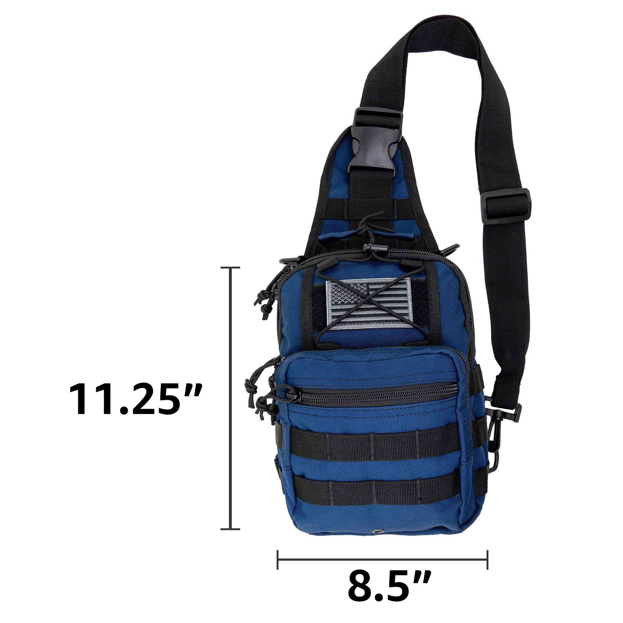 LINE2design Sling Backpack Bleeding Control Sling Bag Over The Shoulder Sling Backpack MOLLE Bag for First Aid Day Pack Navy